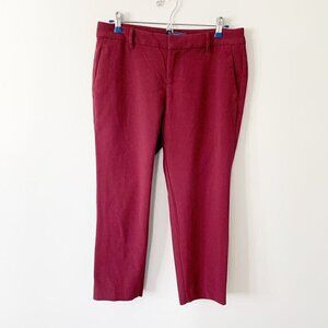 Old Navy Harper mid‎ rise maroon crop length work dress pants - Size 6